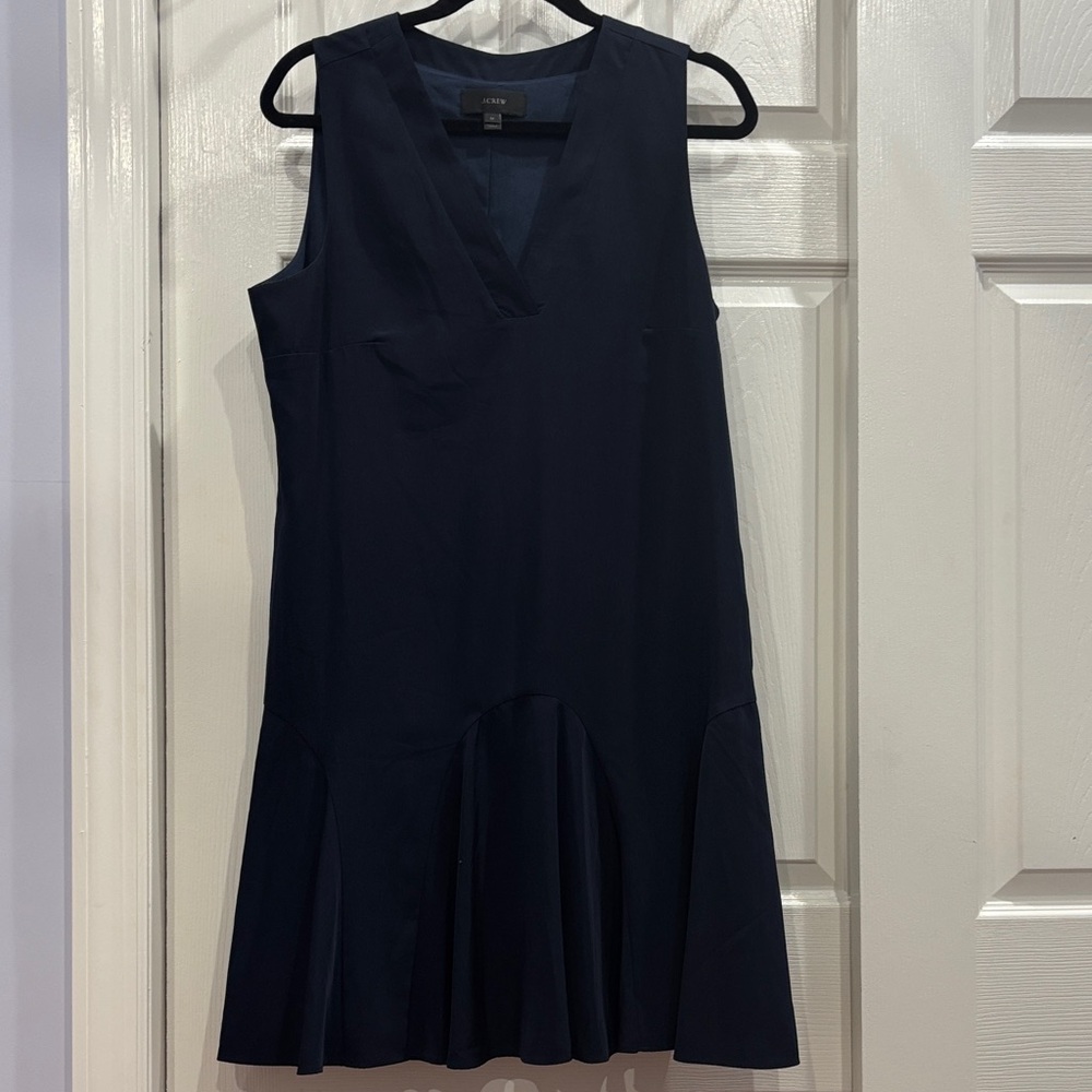 J. Crew Dark Blue Sleeveless Midi Dress